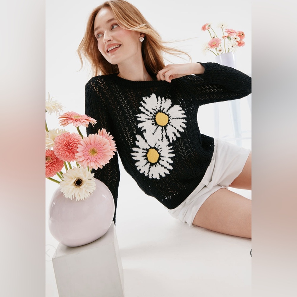 New Francesca’s Roslyn Daisy Pullover Sweater